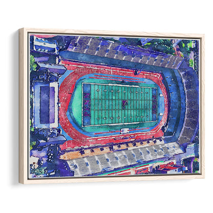 Franklin Field WaterColor, Philadelphia Pennsylvania Watercolor, Sport Gift Art, Framed Canvas Print Wall Art