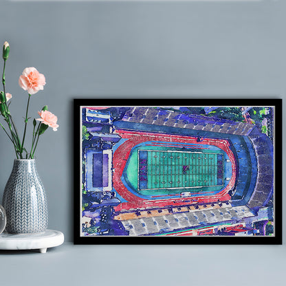 Franklin Field WaterColor, Philadelphia Pennsylvania Watercolor, Sport Gift Art, Framed Art Print Wall Decor