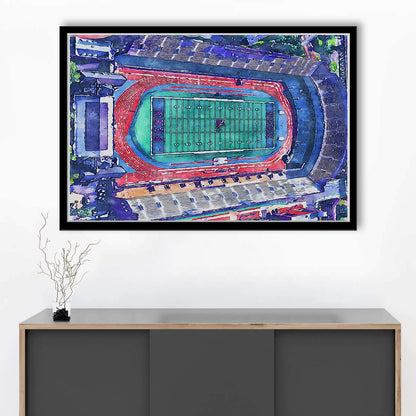 Franklin Field WaterColor, Philadelphia Pennsylvania Watercolor, Sport Gift Art, Framed Art Print Wall Decor