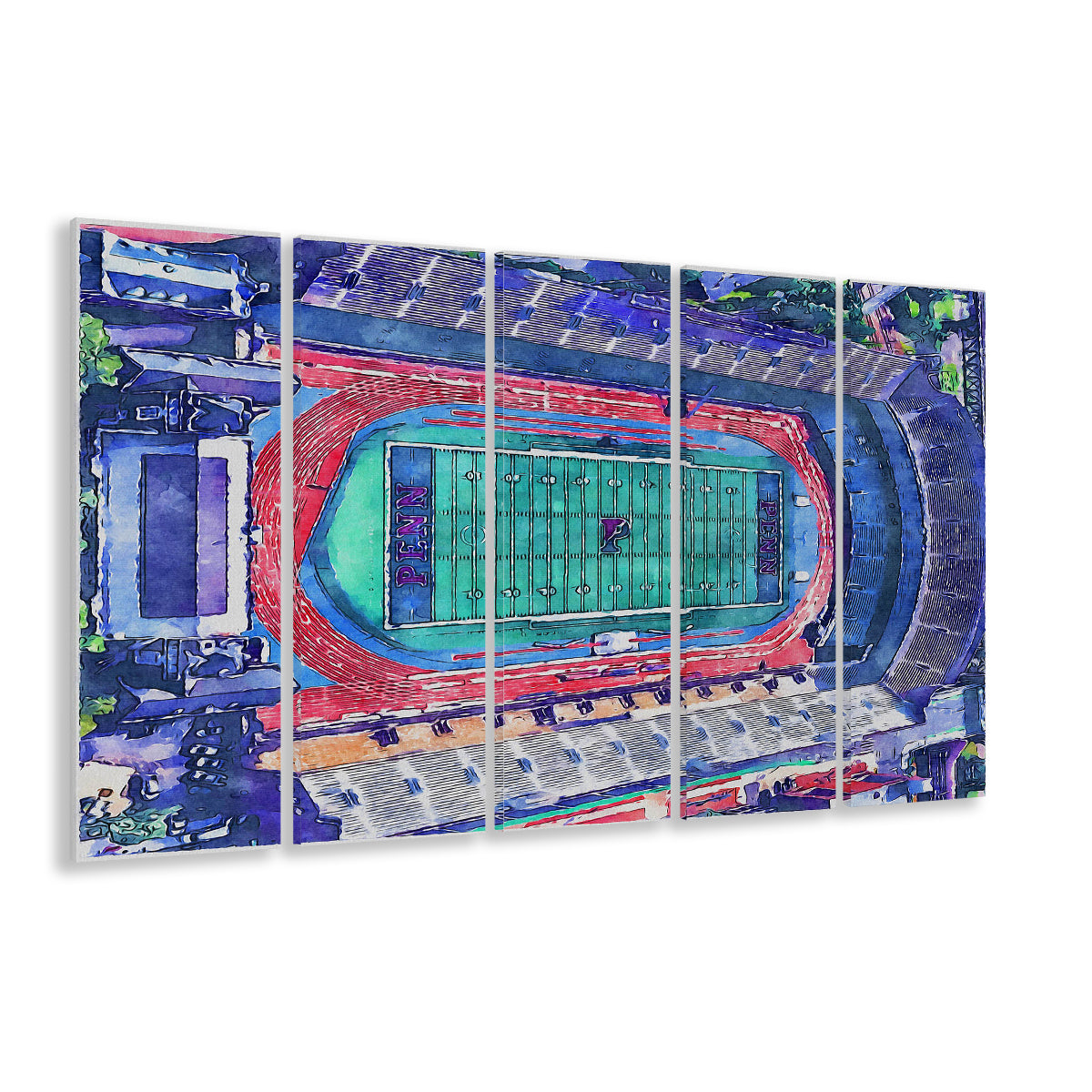 Franklin Field WaterColor, Philadelphia Pennsylvania Watercolor, Sport Art, Extra Large Canvas Print Wall Art