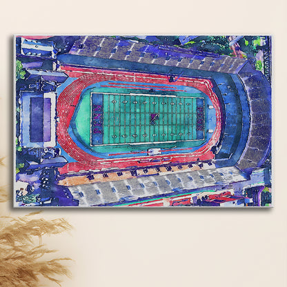 Franklin Field WaterColor, Philadelphia Pennsylvania Watercolor, Sport Art, Gifts for him, Canvas Print Wall Art