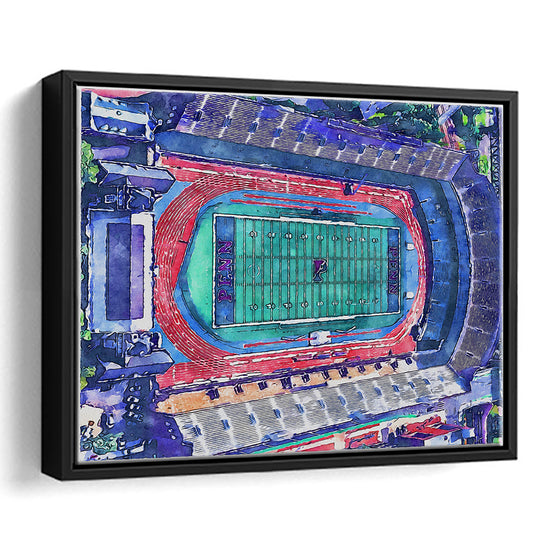 Franklin Field WaterColor, Philadelphia Pennsylvania Watercolor, Sport Gift Art, Framed Canvas Print Wall Art