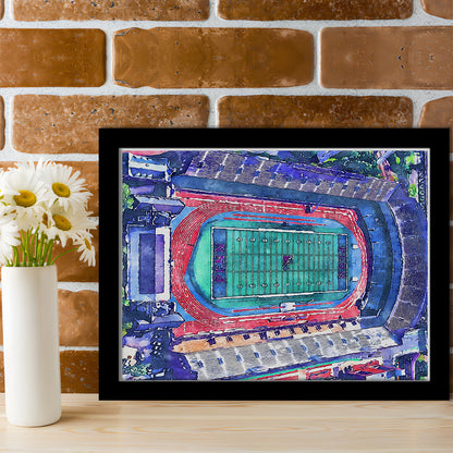 Franklin Field WaterColor, Philadelphia Pennsylvania Watercolor, Sport Gift Art, Framed Art Print Wall Decor