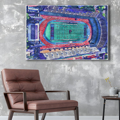 Franklin Field WaterColor, Philadelphia Pennsylvania Watercolor, Sport Art, Gifts for him, Canvas Print Wall Art