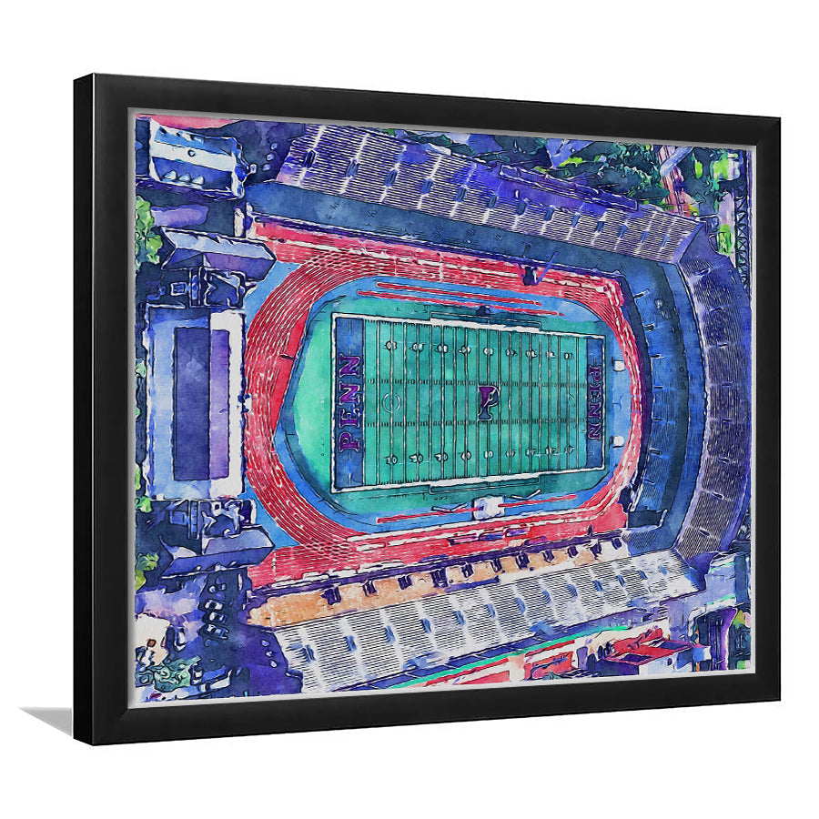 Franklin Field WaterColor, Philadelphia Pennsylvania Watercolor, Sport Gift Art, Framed Art Print Wall Decor