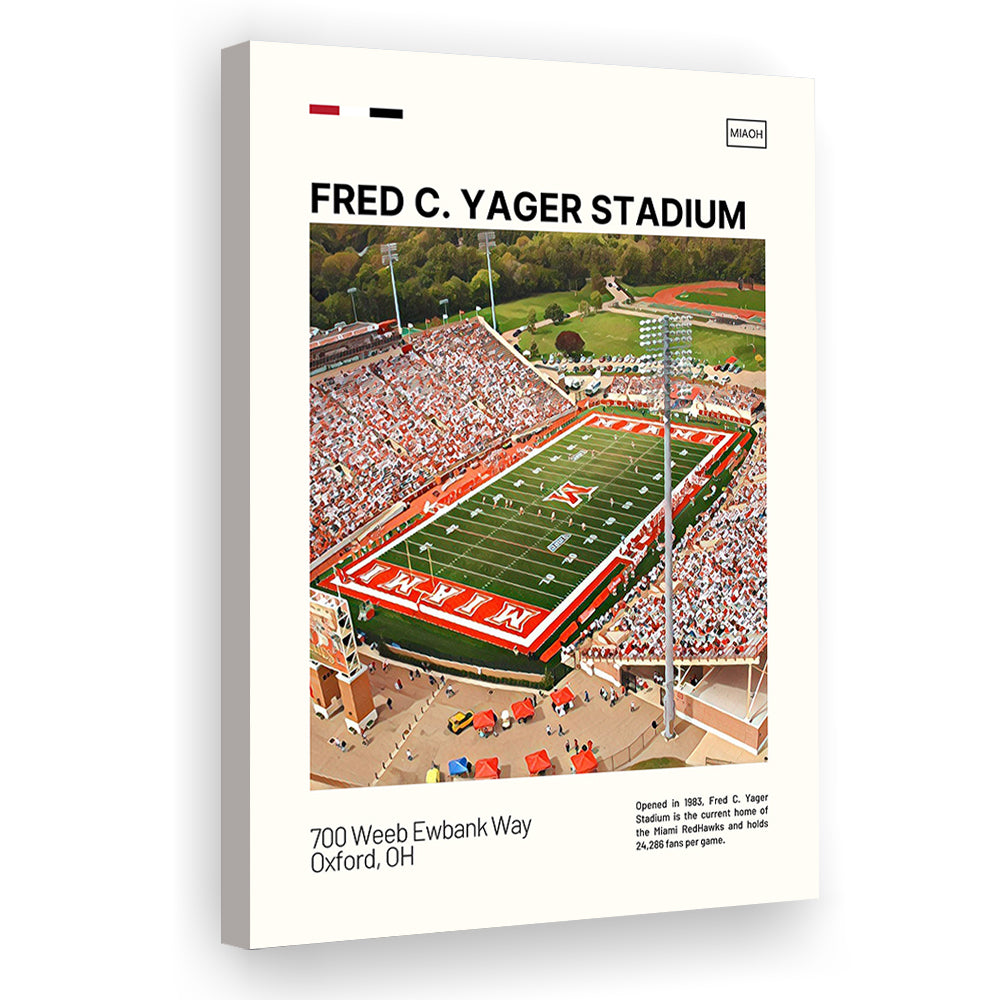 Fred C. Yager Stadium Print, Miami RedHawks Stadium Canvas Art, Fan Gifts, Sport Art, Canvas Print Wall Art