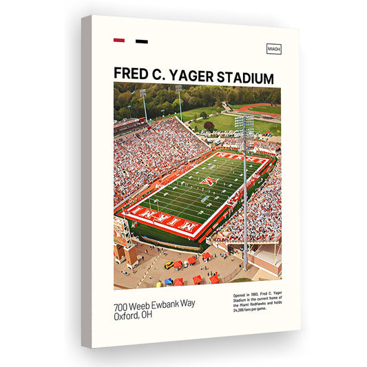 Fred C. Yager Stadium Print, Miami RedHawks Stadium Canvas Art, Fan Gifts, Sport Art, Canvas Print Wall Art