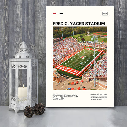 Fred C. Yager Stadium Print, Miami RedHawks Stadium Canvas Art, Fan Gifts, Sport Art, Canvas Print Wall Art