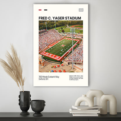 Fred C. Yager Stadium Print, Miami RedHawks Stadium Canvas Art, Fan Gifts, Sport Art, Canvas Print Wall Art