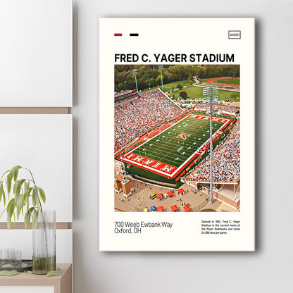 Fred C. Yager Stadium Print, Miami RedHawks Stadium Canvas Art, Fan Gifts, Sport Art, Canvas Print Wall Art