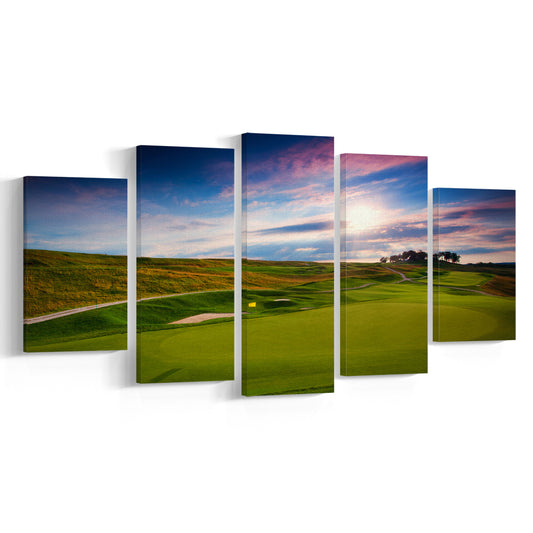 French Lick Resort Best Golf Resorts Courses, Golf Art Print, 5 Pieces Mixed Canvas Print Wall Art