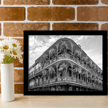 French Quarter New Orleans Los Angeles, Black and White, Vintage Wall Art, Framed Art Print Wall Decor