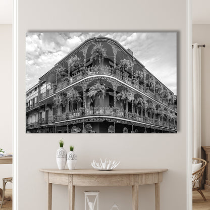 French Quarter New Orleans Los Angeles, Black and White, Vintage Wall Art, Canvas Print Wall Art Decor
