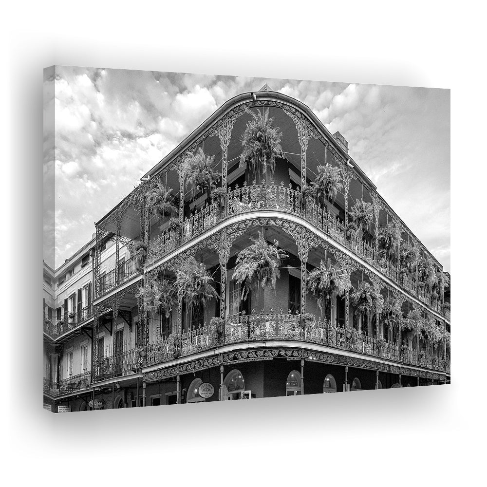 French Quarter New Orleans Los Angeles, Black and White, Vintage Wall Art, Canvas Print Wall Art Decor