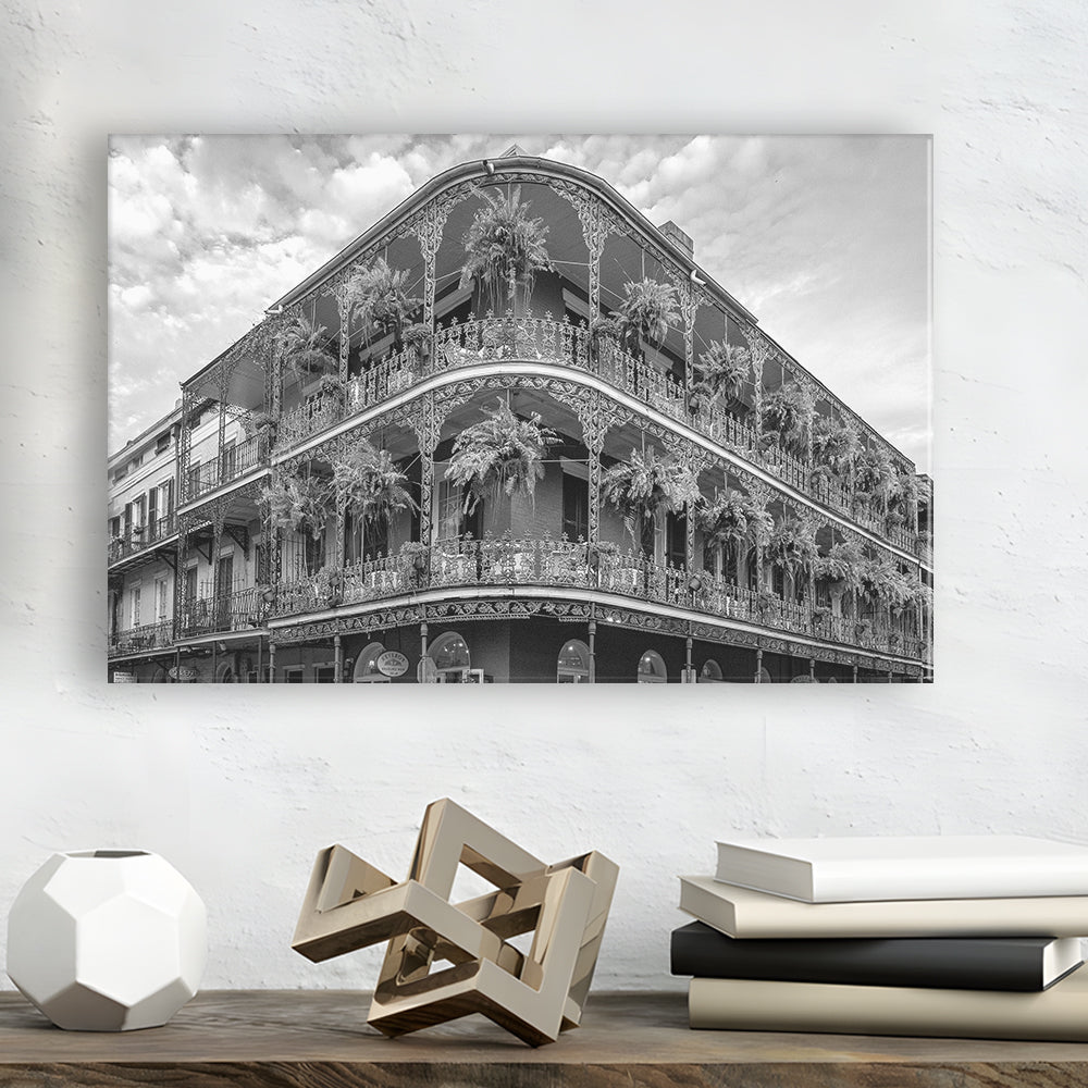 French Quarter New Orleans Los Angeles, Black and White, Vintage Wall Art, Canvas Print Wall Art Decor