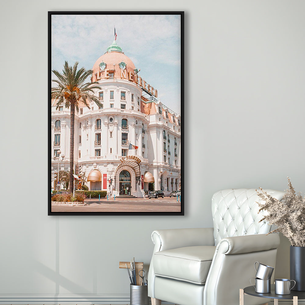 French Riviera Print Building Wall Art Nice Photography Print, Framed Canvas Prints Wall Art