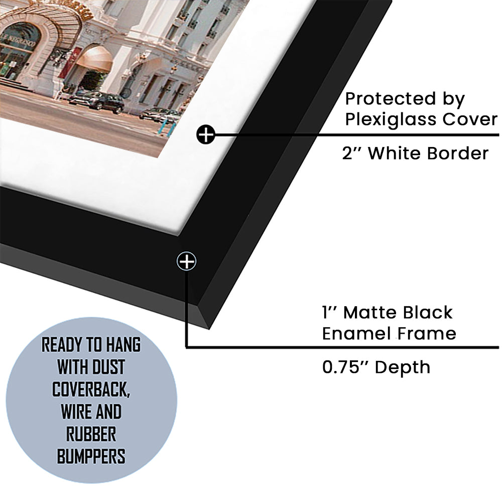 French Riviera Print Building Wall Art Nice Photography Print, Framed Art Prints White Border Wall Decor