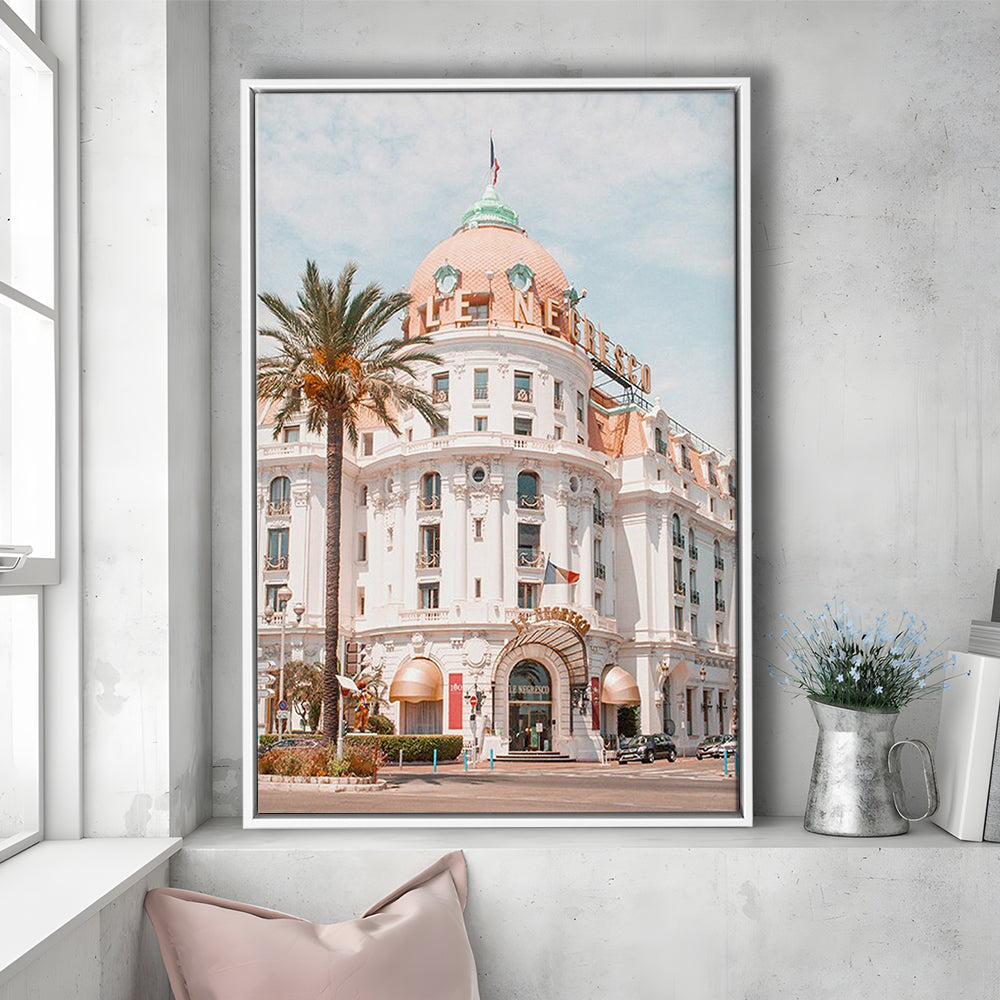 French Riviera Print Building Wall Art Nice Photography Print, Framed Canvas Prints Wall Art