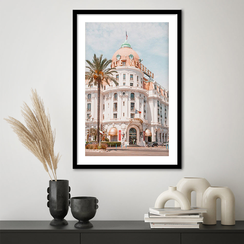 French Riviera Print Building Wall Art Nice Photography Print, Framed Art Prints White Border Wall Decor