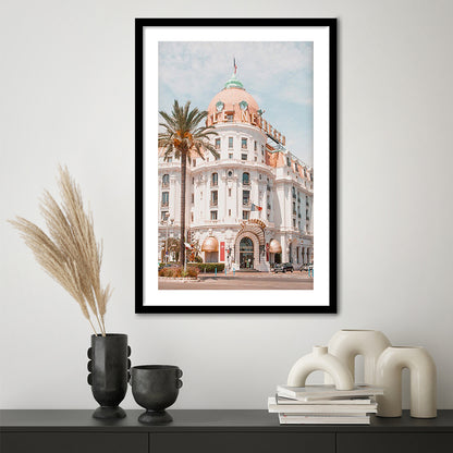French Riviera Print Building Wall Art Nice Photography Print, Framed Art Prints White Border Wall Decor