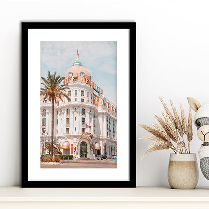 French Riviera Print Building Wall Art Nice Photography Print, Framed Art Prints White Border Wall Decor