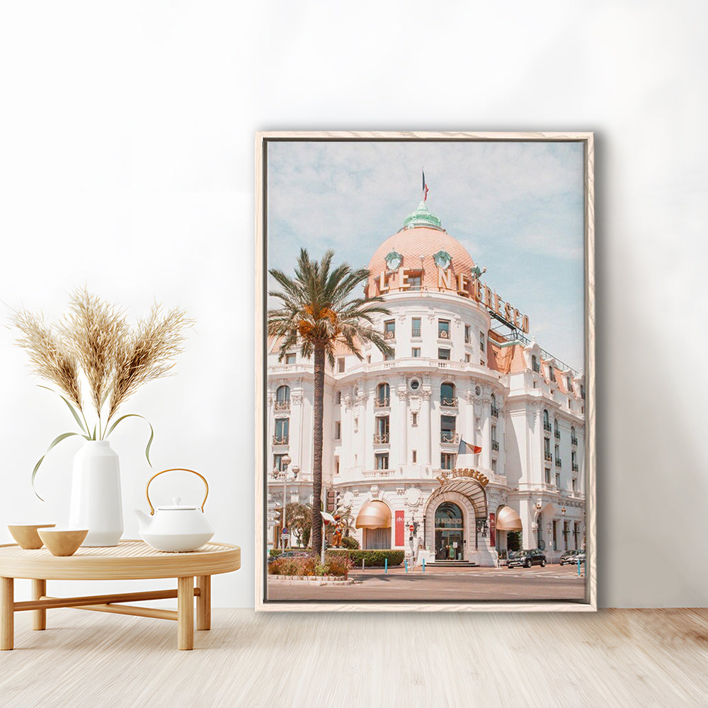 French Riviera Print Building Wall Art Nice Photography Print, Framed Canvas Prints Wall Art