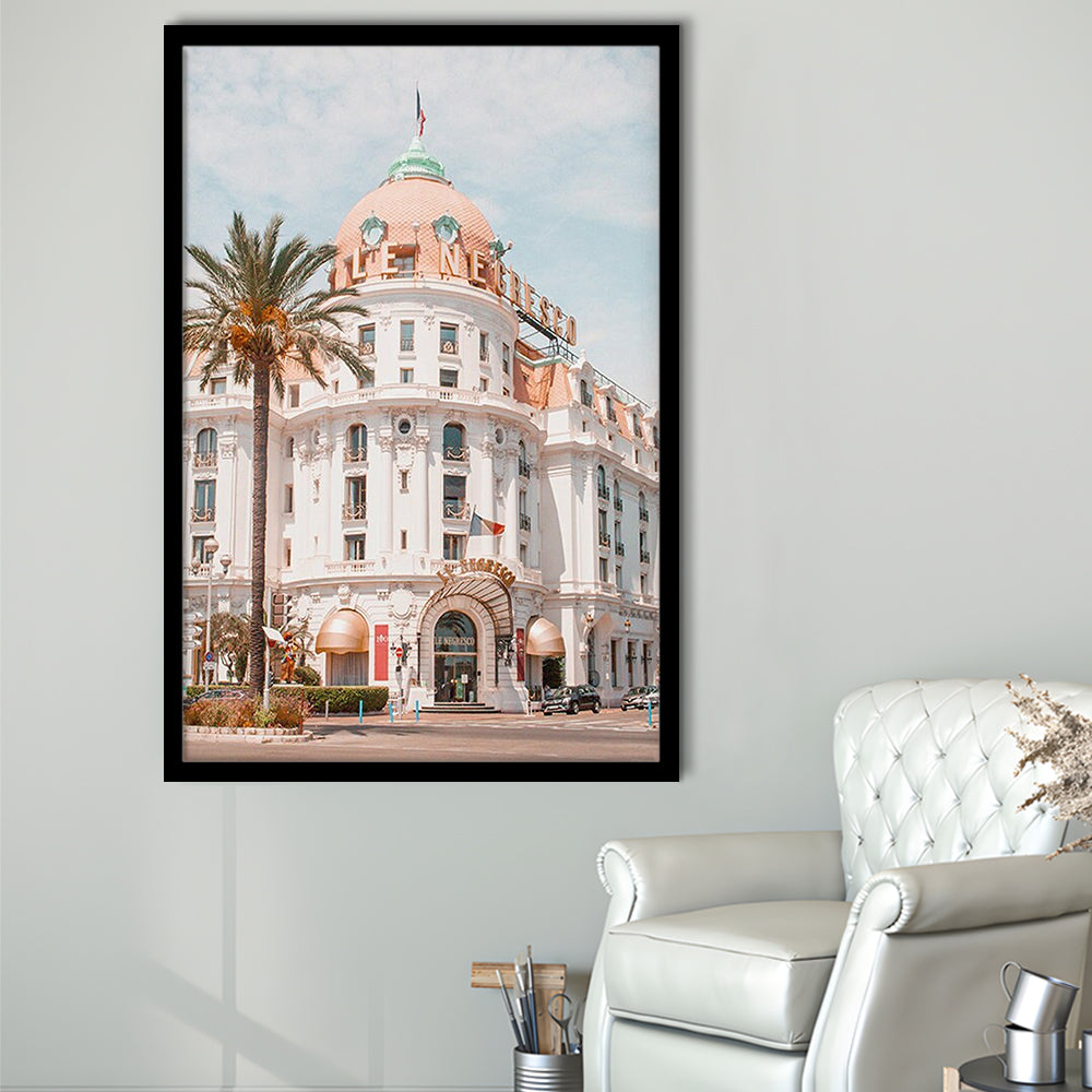 French Riviera Print Building Wall Art Nice Photography Print, Framed Art Prints Wall Decor