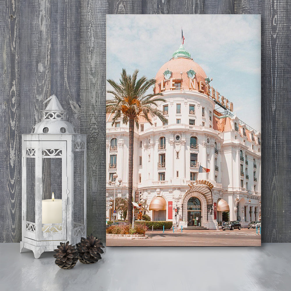 French Riviera Print Building Wall Art Nice Photography Print, Canvas Prints Wall Art
