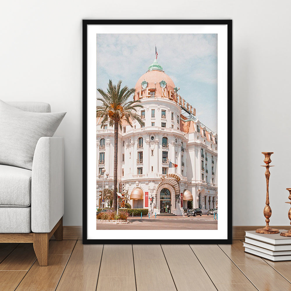 French Riviera Print Building Wall Art Nice Photography Print, Framed Art Prints White Border Wall Decor