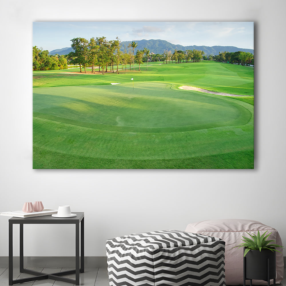 Fresh Green Grass On The Golf Course, Golf Art Print,Gifts Golf Lover