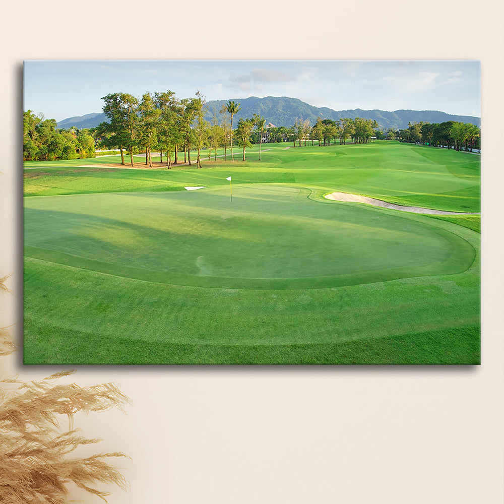 Fresh Green Grass On The Golf Course, Golf Art Print,Gifts Golf Lover