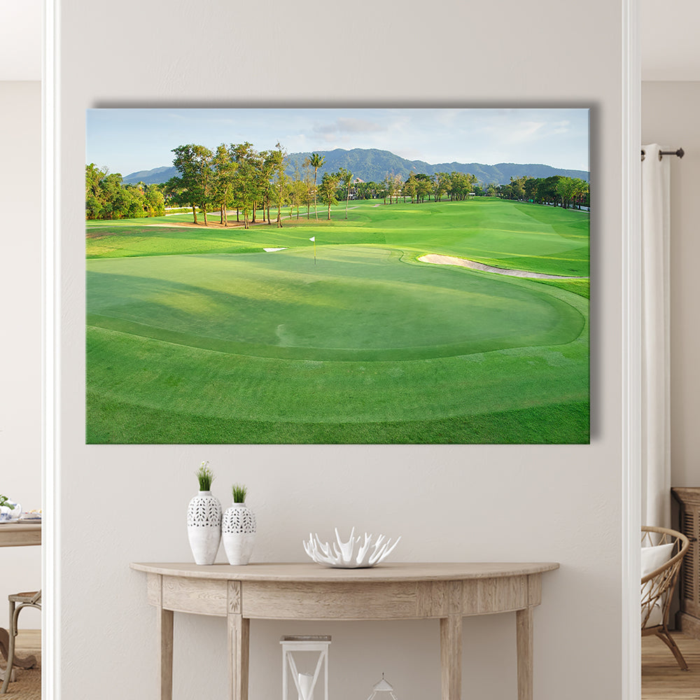 Fresh Green Grass On The Golf Course, Golf Art Print,Gifts Golf Lover