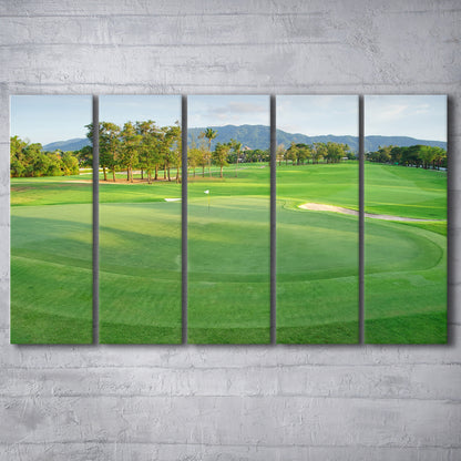 Fresh Green Grass On The Golf Course, Golf Art Print, Extra Large Canvas Print Wall Art