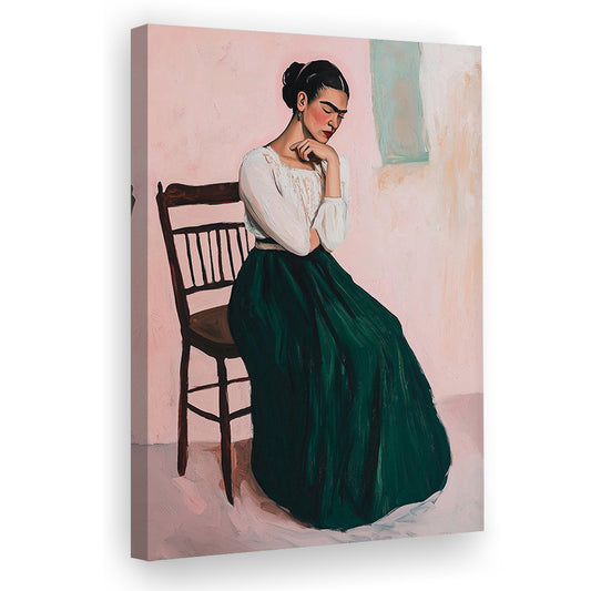 Frida Kahlo Self-Portrait Print, Vintage Frida Kahlo Exhibition Print, Gift Idea Decor Wall Art, Canvas Print, Canvas Decor