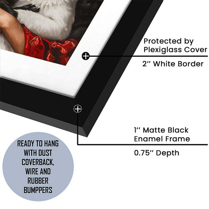 Frida Kahlo Self-Portrait With Cats Print, Vintage Frida Kahlo, Cat Lovers, Framed Art Print, White Border