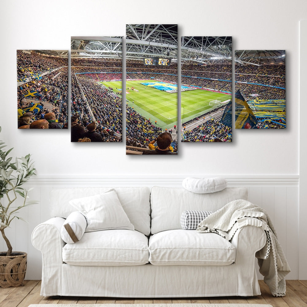 Friends Arena, Stadium Canvas, Sport Art, Gift for him, 5 Panel, Large Canvas, Canvas Print Wall Art