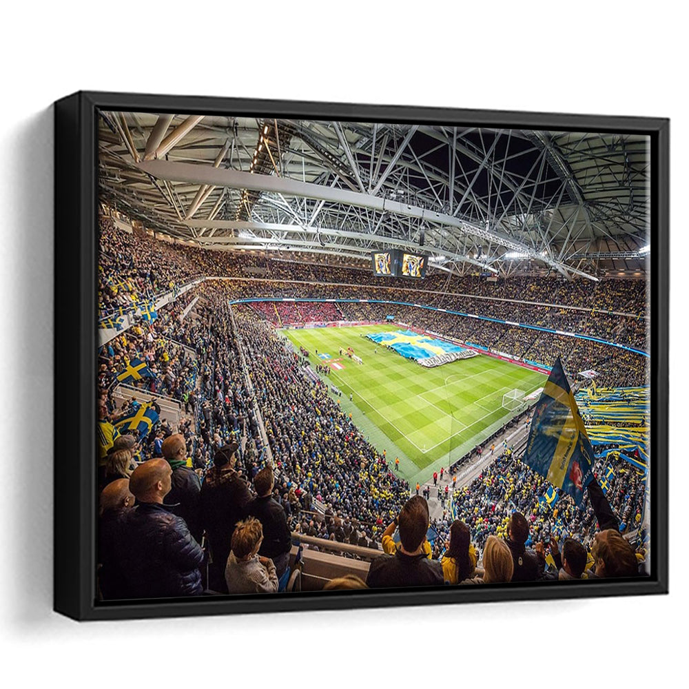Friends Arena, Stadium Canvas, Sport Art, Framed Canvas Print Wall Art, Floating Frame