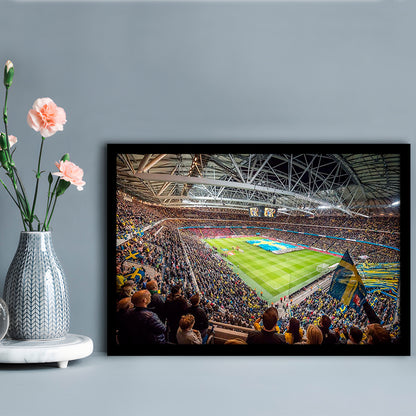 Friends Arena, Stadium Canvas, Sport Art, Gift for him, Framed Art Print Wall Decor, Picture Framed