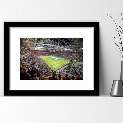 Friends Arena, Stadium Canvas, Sport Art, Gift for him, White Border Framed Art Print Wall Decor