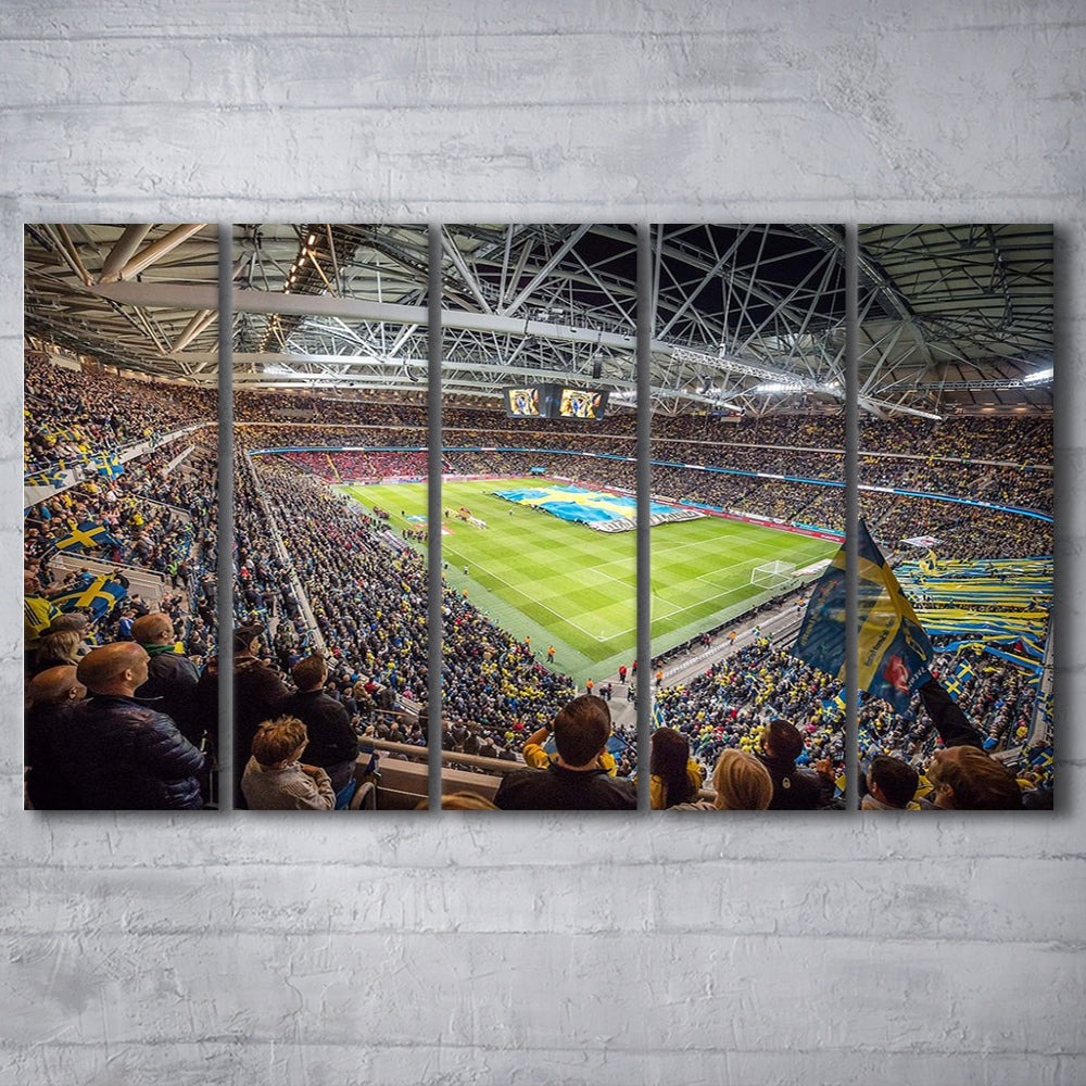 Friends Arena, Stadium Canvas, Sport Art, 5 Panel B, Extra Large Canvas, Canvas Print Wall Art