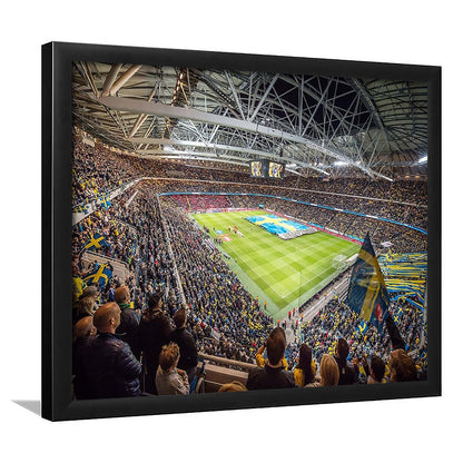 Friends Arena, Stadium Canvas, Sport Art, Gift for him, Framed Art Print Wall Decor, Picture Framed