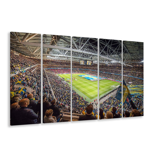Friends Arena, Stadium Canvas, Sport Art, 5 Panel B, Extra Large Canvas, Canvas Print Wall Art