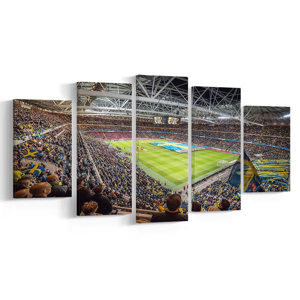 Friends Arena, Stadium Canvas, Sport Art, Gift for him, 5 Panel, Large Canvas, Canvas Print Wall Art