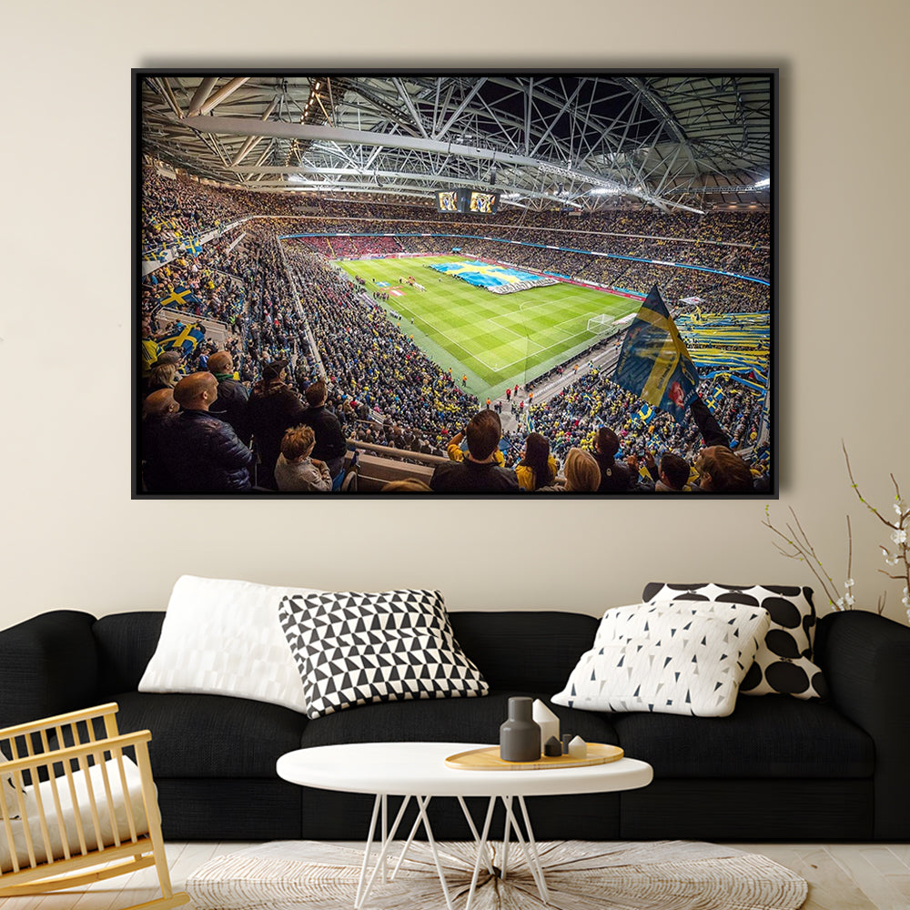 Friends Arena, Stadium Canvas, Sport Art, Framed Canvas Print Wall Art, Floating Frame