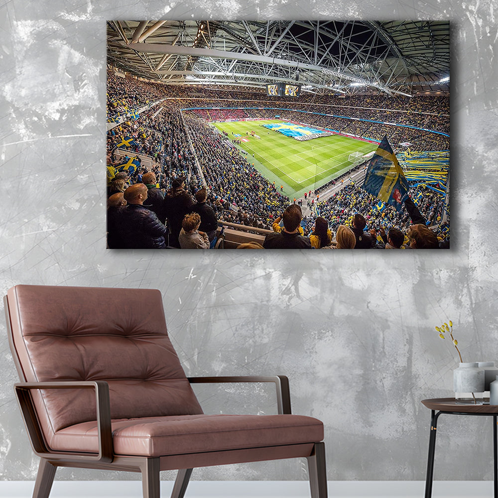 Friends Arena, Stadium Canvas, Sport Art, Gift for him, Man Cave Decor, Art Print, Canvas Print Wall Art