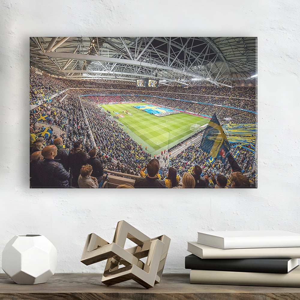 Friends Arena, Stadium Canvas, Sport Art, Gift for him, Man Cave Decor, Art Print, Canvas Print Wall Art
