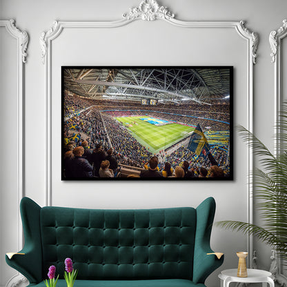 Friends Arena, Stadium Canvas, Sport Art, Gift for him, Framed Art Print Wall Decor, Picture Framed