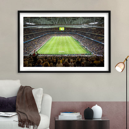 Friends Arena Stadium, Stadium Canvas, Sport Art, Fan Gifts, White Border Framed Art Print Wall Decor