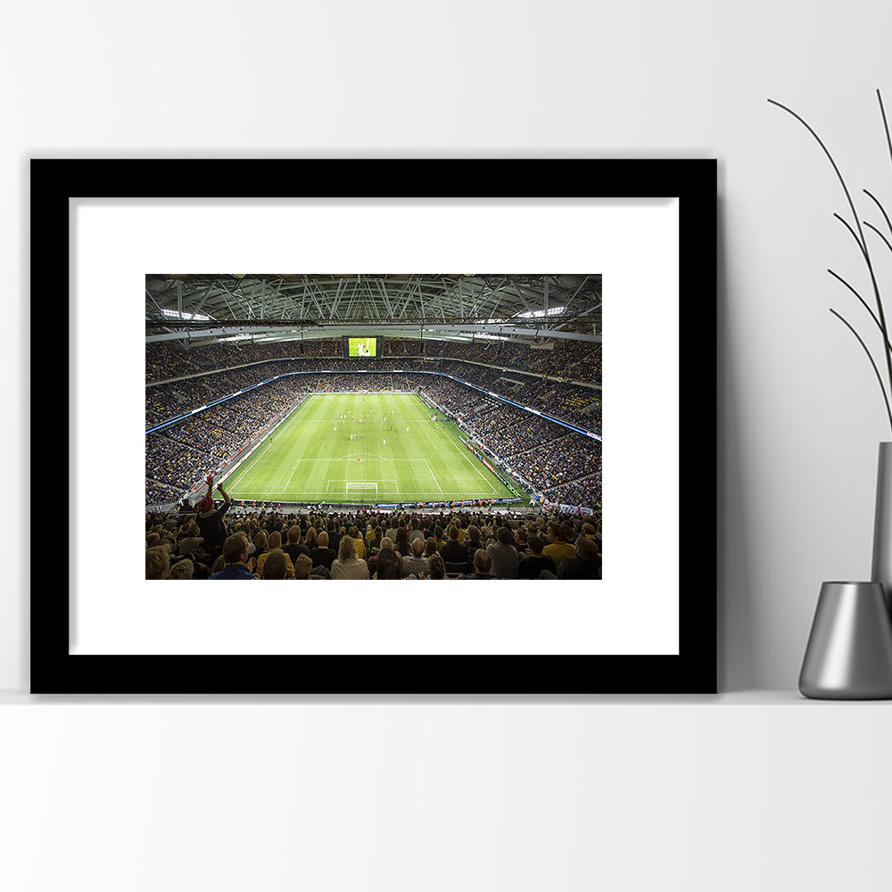 Friends Arena Stadium, Stadium Canvas, Sport Art, Fan Gifts, White Border Framed Art Print Wall Decor