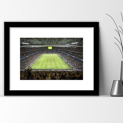 Friends Arena Stadium, Stadium Canvas, Sport Art, Fan Gifts, White Border Framed Art Print Wall Decor